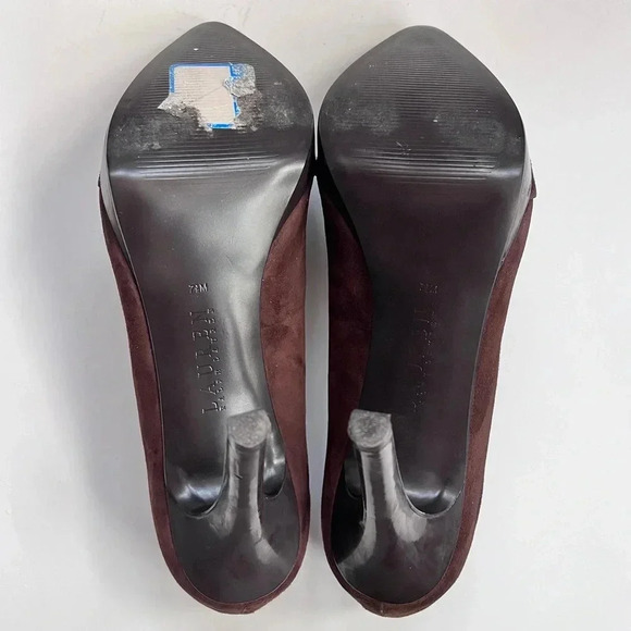 Lauren Ralph Lauren Chocolate Brown Suede Platform Pumps High Heels Size 7.5 - Picture 14 of 15
